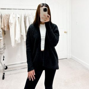 Anthropologie Moth Cable Knit Cardigan Sweater in Dark Grey